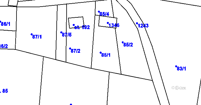 Parcela st. 85/1 v KÚ Stupava, Katastrální mapa