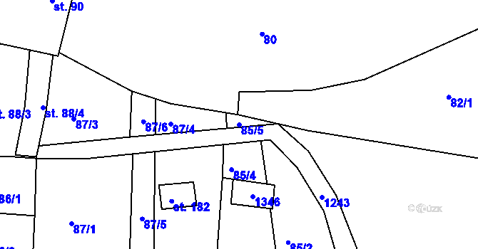 Parcela st. 85/5 v KÚ Stupava, Katastrální mapa