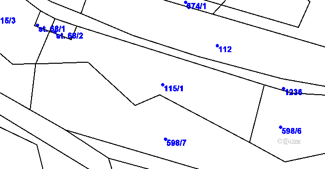 Parcela st. 115/1 v KÚ Stupava, Katastrální mapa