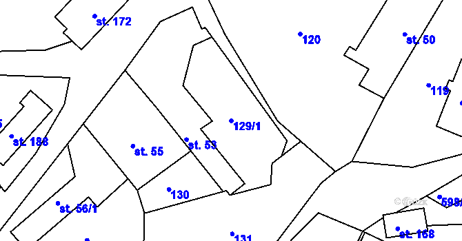Parcela st. 129/1 v KÚ Stupava, Katastrální mapa