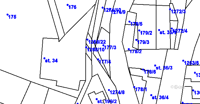 Parcela st. 177 v KÚ Stupava, Katastrální mapa