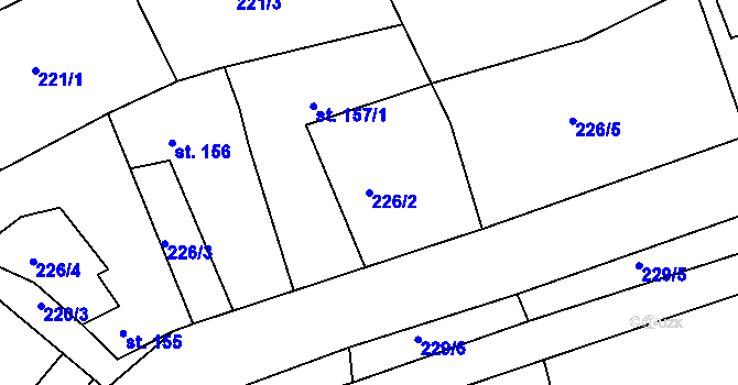 Parcela st. 226/2 v KÚ Stupava, Katastrální mapa