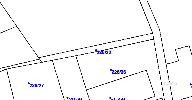 Parcela st. 226/22 v KÚ Stupava, Katastrální mapa
