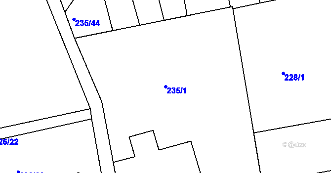 Parcela st. 235/1 v KÚ Stupava, Katastrální mapa