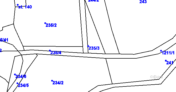 Parcela st. 235/3 v KÚ Stupava, Katastrální mapa