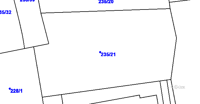 Parcela st. 235/21 v KÚ Stupava, Katastrální mapa