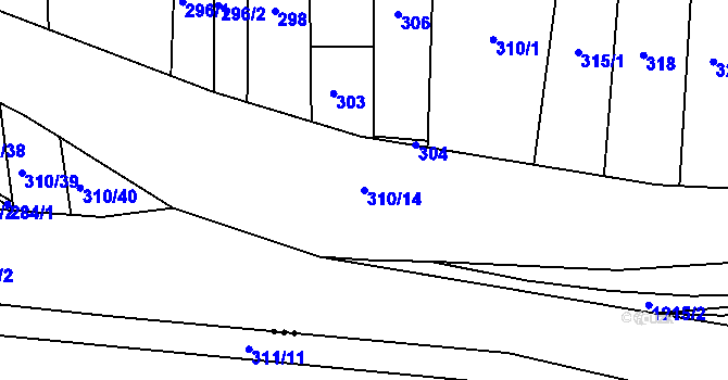 Parcela st. 310/14 v KÚ Stupava, Katastrální mapa