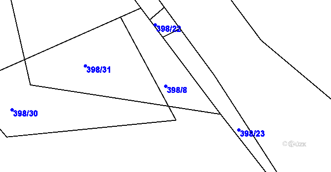 Parcela st. 398/8 v KÚ Stupava, Katastrální mapa
