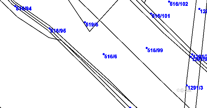 Parcela st. 516/6 v KÚ Stupava, Katastrální mapa