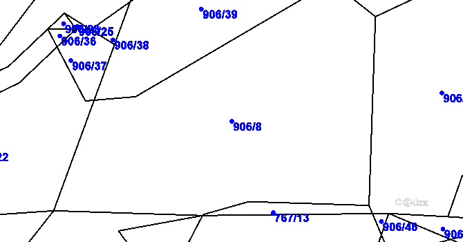Parcela st. 906/8 v KÚ Stupava, Katastrální mapa