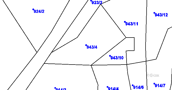 Parcela st. 943/4 v KÚ Stupava, Katastrální mapa