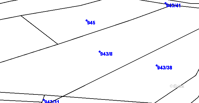 Parcela st. 943/8 v KÚ Stupava, Katastrální mapa