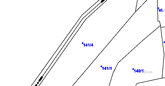 Parcela st. 141/4 v KÚ Stupava, Katastrální mapa