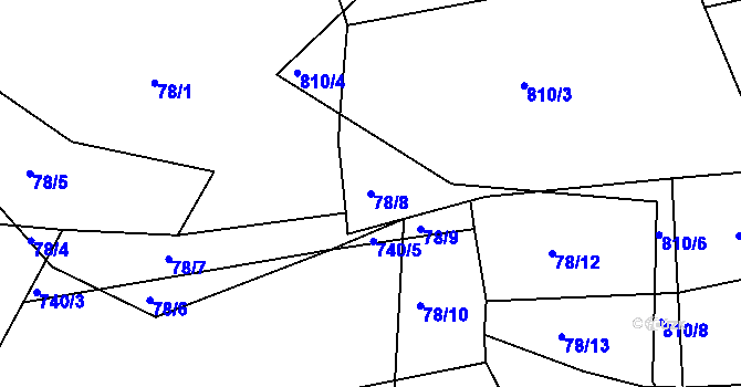 Parcela st. 78/8 v KÚ Stupava, Katastrální mapa
