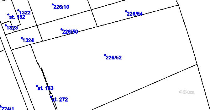 Parcela st. 226/52 v KÚ Stupava, Katastrální mapa