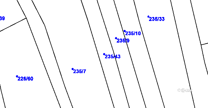 Parcela st. 235/43 v KÚ Stupava, Katastrální mapa