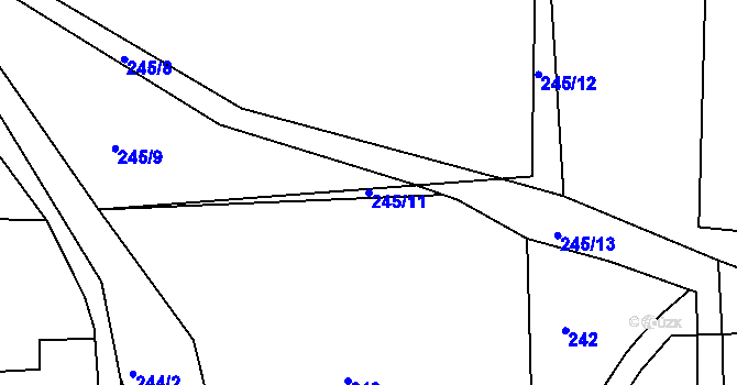 Parcela st. 245/11 v KÚ Stupava, Katastrální mapa