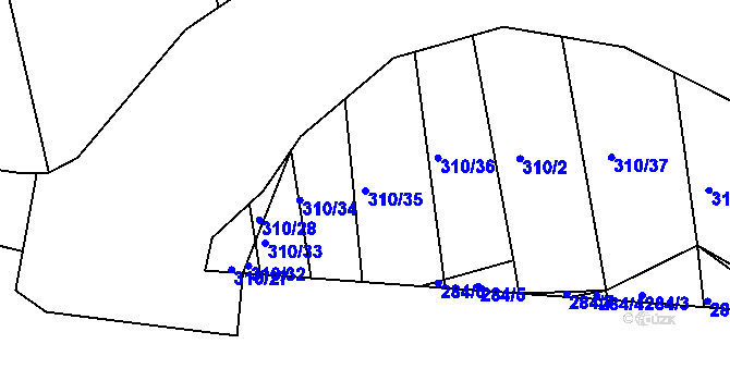 Parcela st. 310/35 v KÚ Stupava, Katastrální mapa