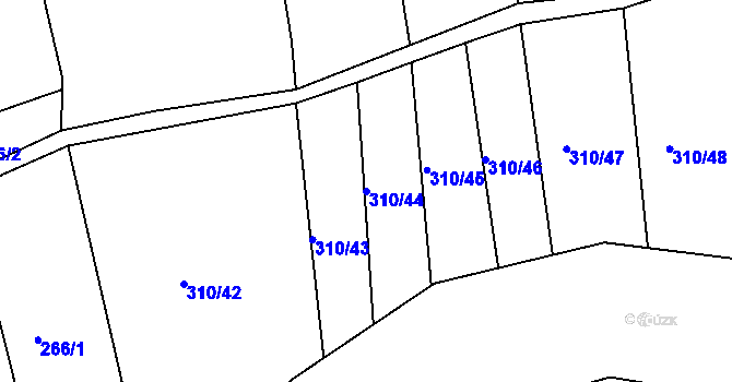 Parcela st. 310/44 v KÚ Stupava, Katastrální mapa