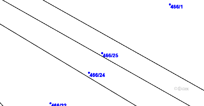 Parcela st. 466/25 v KÚ Stupava, Katastrální mapa