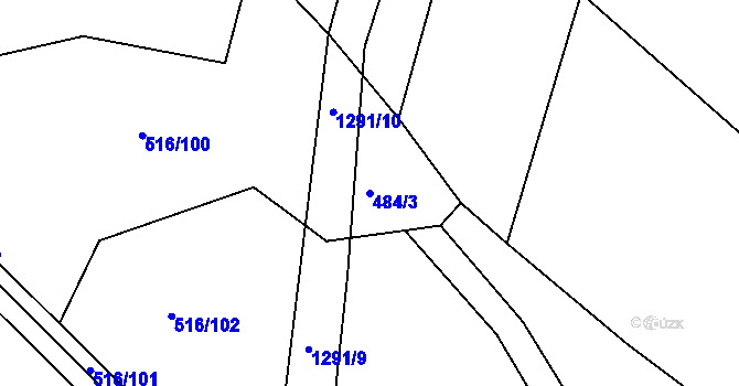 Parcela st. 484/3 v KÚ Stupava, Katastrální mapa