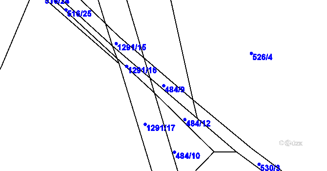 Parcela st. 484/9 v KÚ Stupava, Katastrální mapa