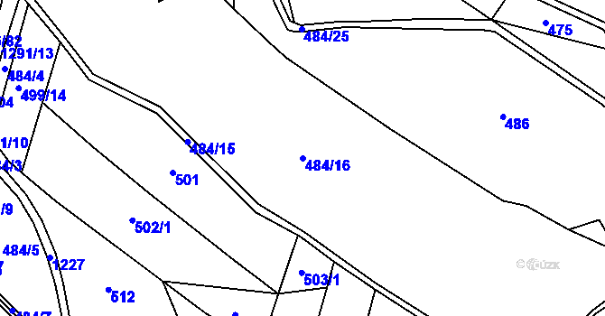 Parcela st. 484/16 v KÚ Stupava, Katastrální mapa