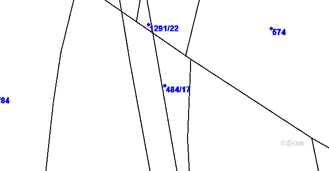 Parcela st. 484/17 v KÚ Stupava, Katastrální mapa