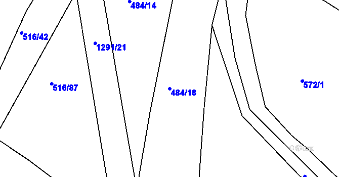 Parcela st. 484/18 v KÚ Stupava, Katastrální mapa