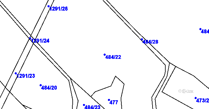 Parcela st. 484/22 v KÚ Stupava, Katastrální mapa
