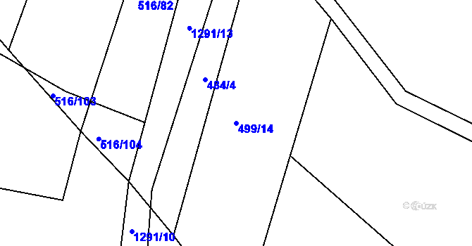 Parcela st. 499/14 v KÚ Stupava, Katastrální mapa
