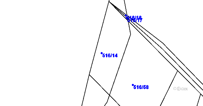 Parcela st. 516/14 v KÚ Stupava, Katastrální mapa