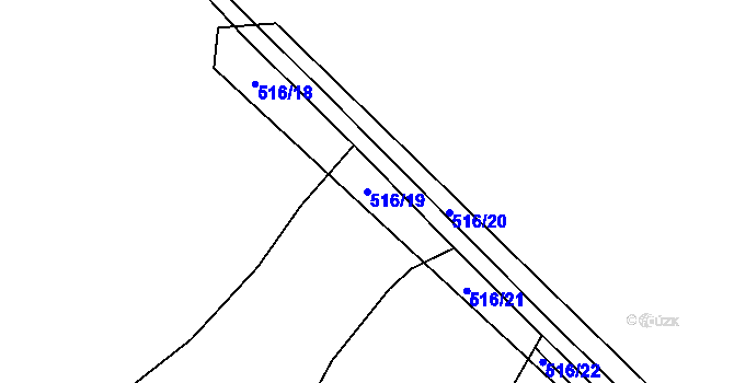 Parcela st. 516/19 v KÚ Stupava, Katastrální mapa