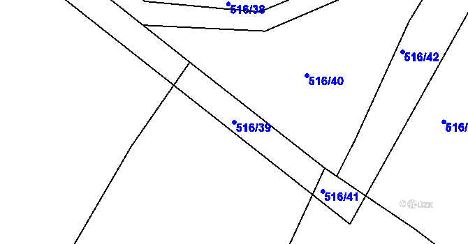 Parcela st. 516/39 v KÚ Stupava, Katastrální mapa