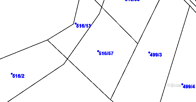 Parcela st. 516/57 v KÚ Stupava, Katastrální mapa