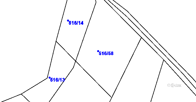 Parcela st. 516/58 v KÚ Stupava, Katastrální mapa