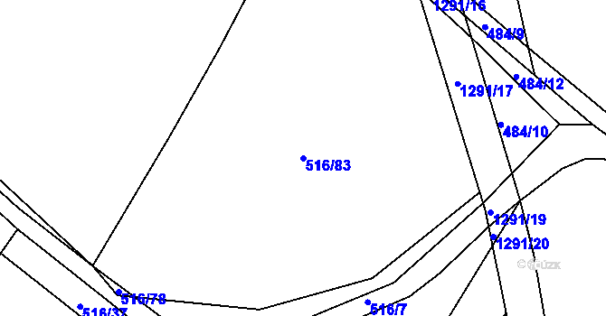 Parcela st. 516/83 v KÚ Stupava, Katastrální mapa