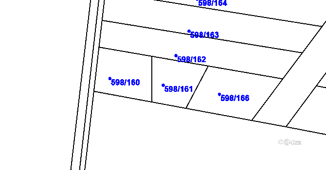 Parcela st. 598/161 v KÚ Stupava, Katastrální mapa