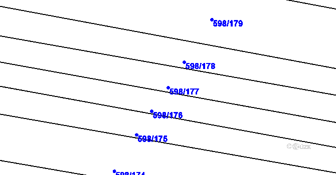 Parcela st. 598/177 v KÚ Stupava, Katastrální mapa