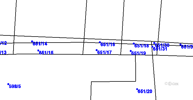 Parcela st. 651/17 v KÚ Stupava, Katastrální mapa