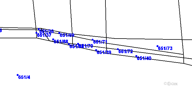 Parcela st. 651/39 v KÚ Stupava, Katastrální mapa