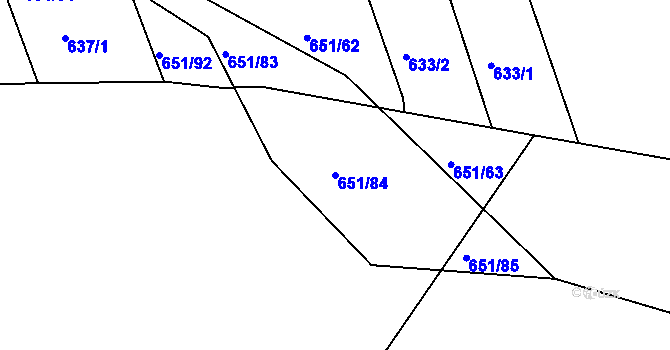 Parcela st. 651/84 v KÚ Stupava, Katastrální mapa