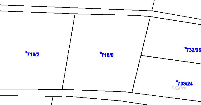 Parcela st. 718/8 v KÚ Stupava, Katastrální mapa