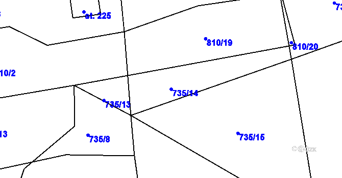 Parcela st. 735/14 v KÚ Stupava, Katastrální mapa