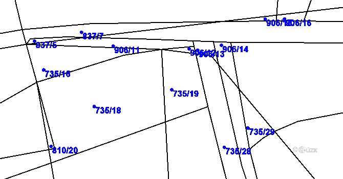 Parcela st. 735/19 v KÚ Stupava, Katastrální mapa
