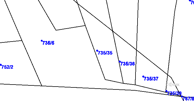Parcela st. 735/35 v KÚ Stupava, Katastrální mapa