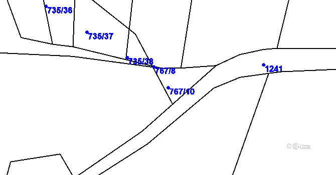 Parcela st. 767/10 v KÚ Stupava, Katastrální mapa