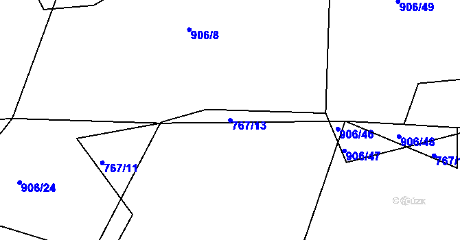 Parcela st. 767/13 v KÚ Stupava, Katastrální mapa