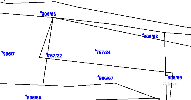 Parcela st. 767/24 v KÚ Stupava, Katastrální mapa