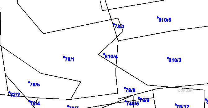 Parcela st. 810/4 v KÚ Stupava, Katastrální mapa